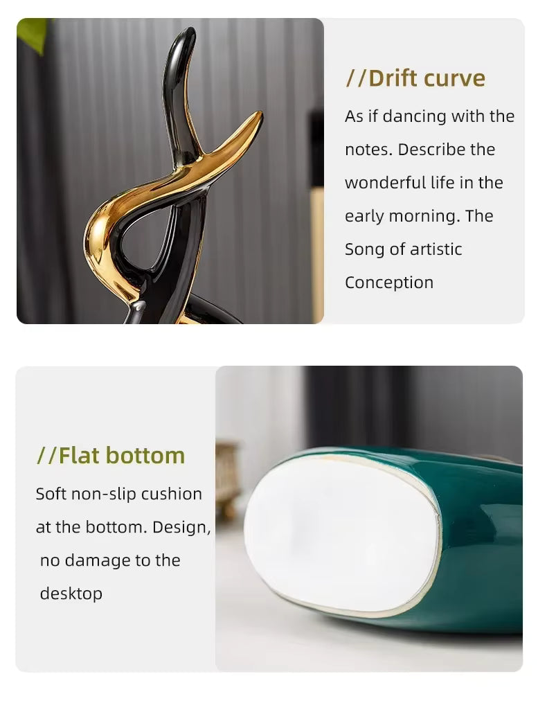 Nordic Ceramic Figurine Statue for Living Room Desk Decor