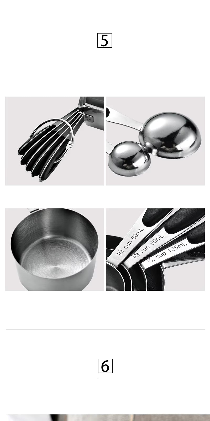 5/10Pcs Stainless Steel Measuring Cups And Spoons Set