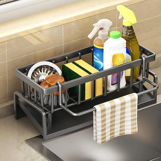 Rust-Resistant Metal kitchen Storage Rack with Drain Tray