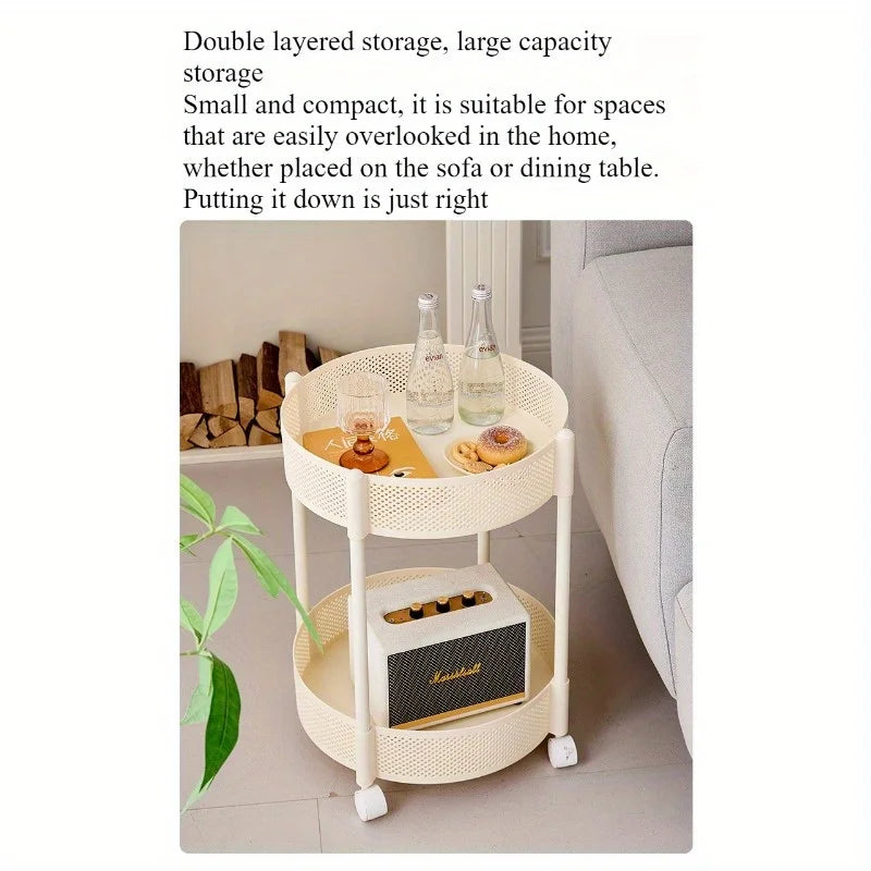 Premium snack cart removable glass cart side table living room sofa small coffee table light luxury bedroom bedside table