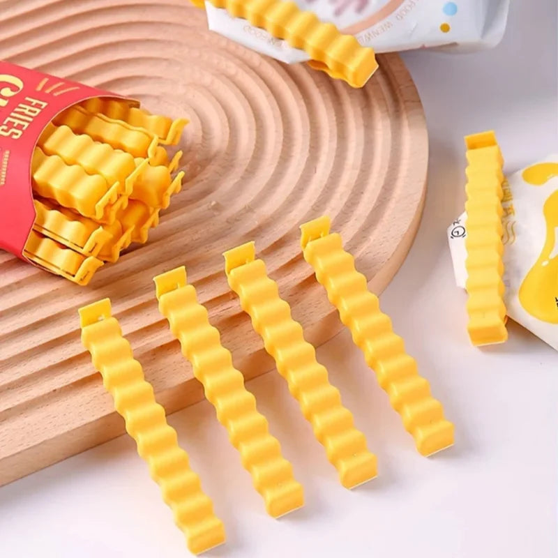 12PCS Simulated French Fry Sealing Clips, Refrigerator Adhesive Magnetic