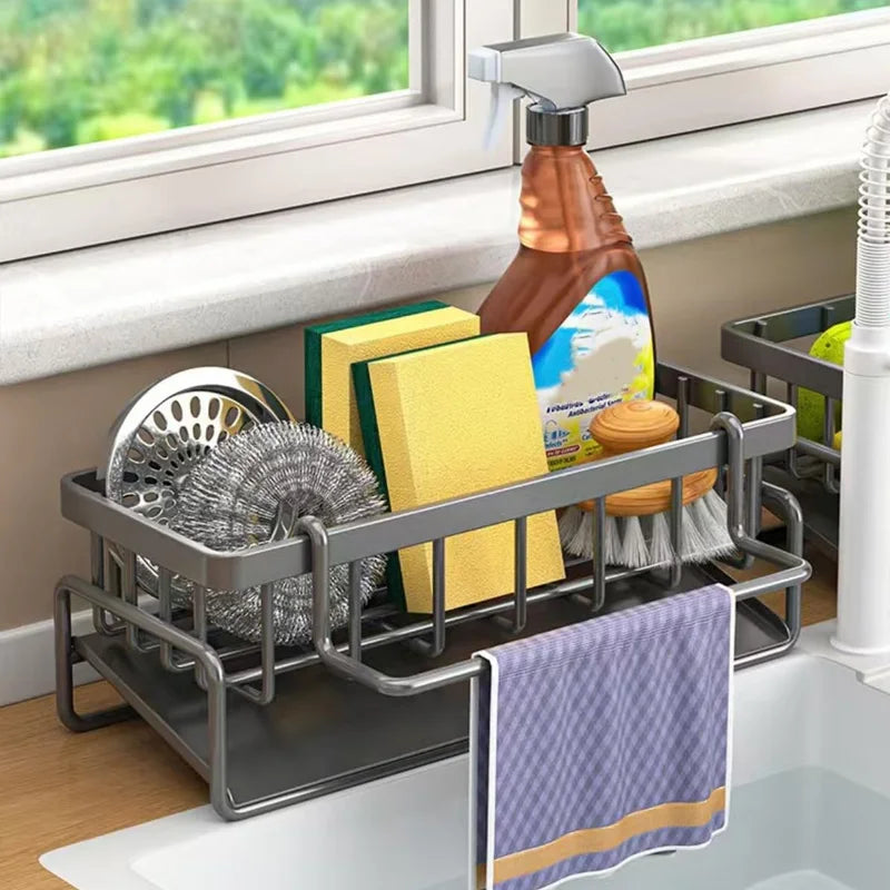 Rust-Resistant Metal kitchen Storage Rack with Drain Tray