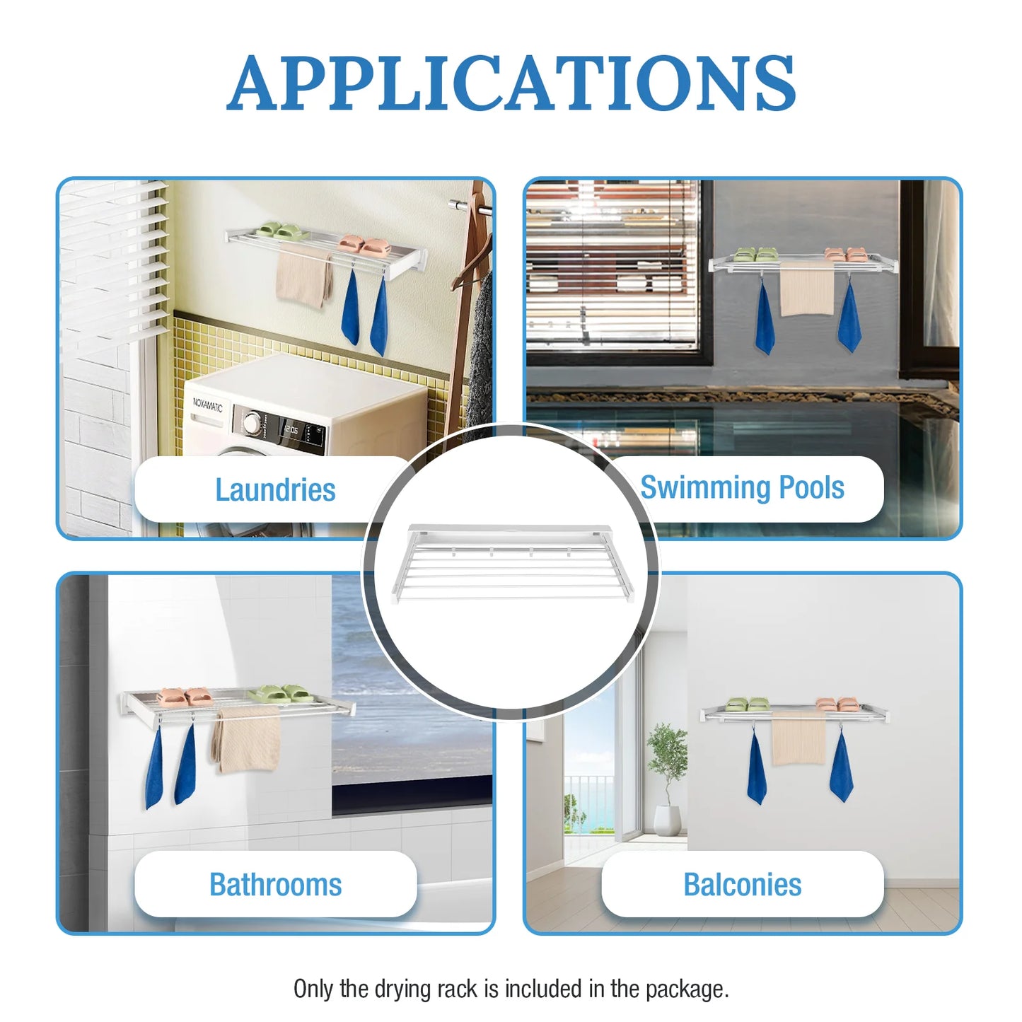 Wall Mount Retractable Clothes Drying Rack Foldable