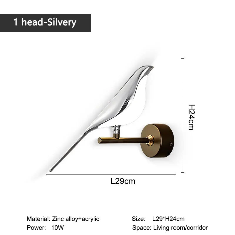360° Rotatable Touch Switch Bird LED Wall Lights