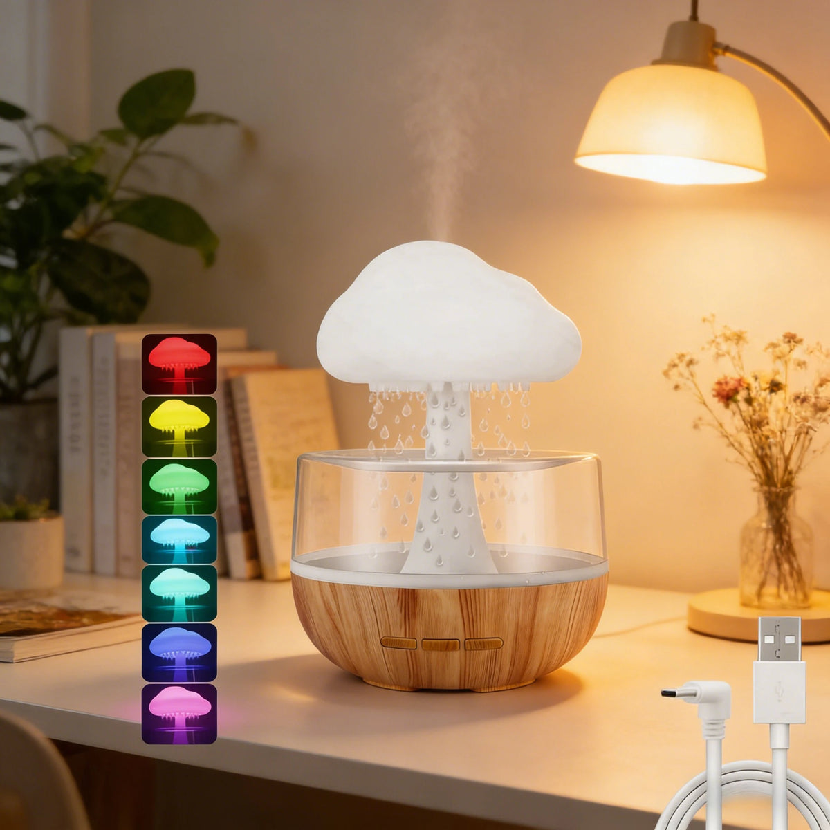 Rain Cloud Humidifier/ Lamp