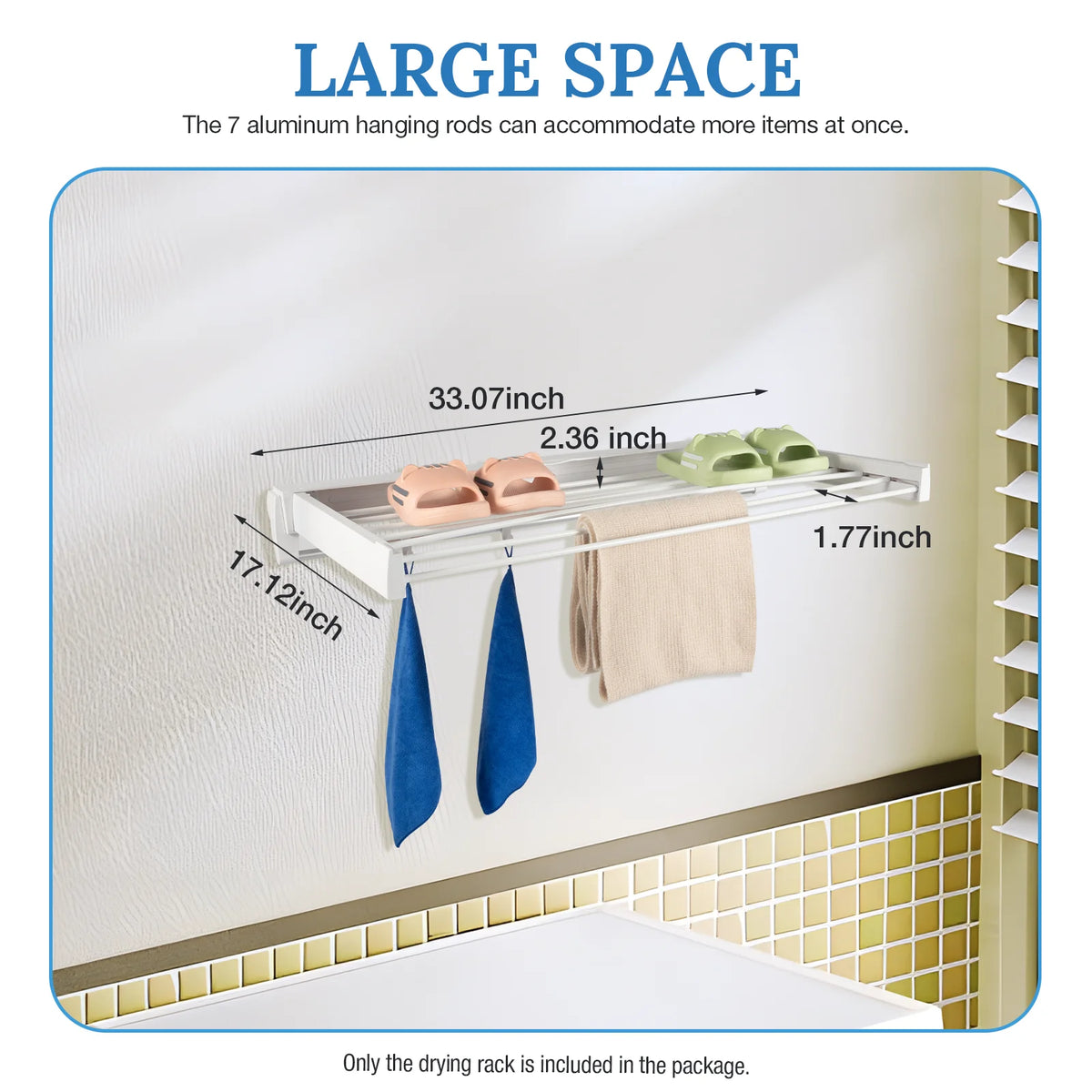 Wall Mount Retractable Clothes Drying Rack Foldable