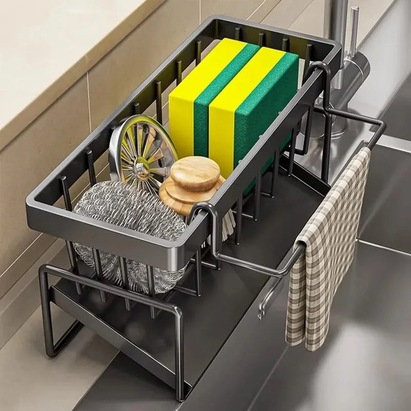 Rust-Resistant Metal kitchen Storage Rack with Drain Tray