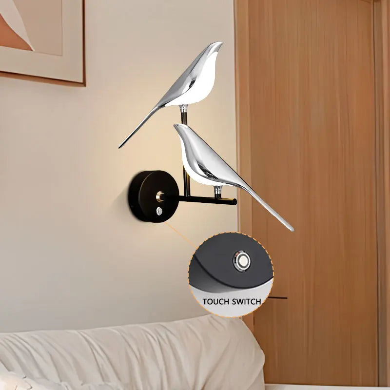 360° Rotatable Touch Switch Bird LED Wall Lights