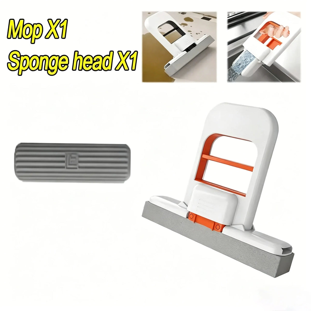 2/4pcs Self-Squeezing Sponge Mop