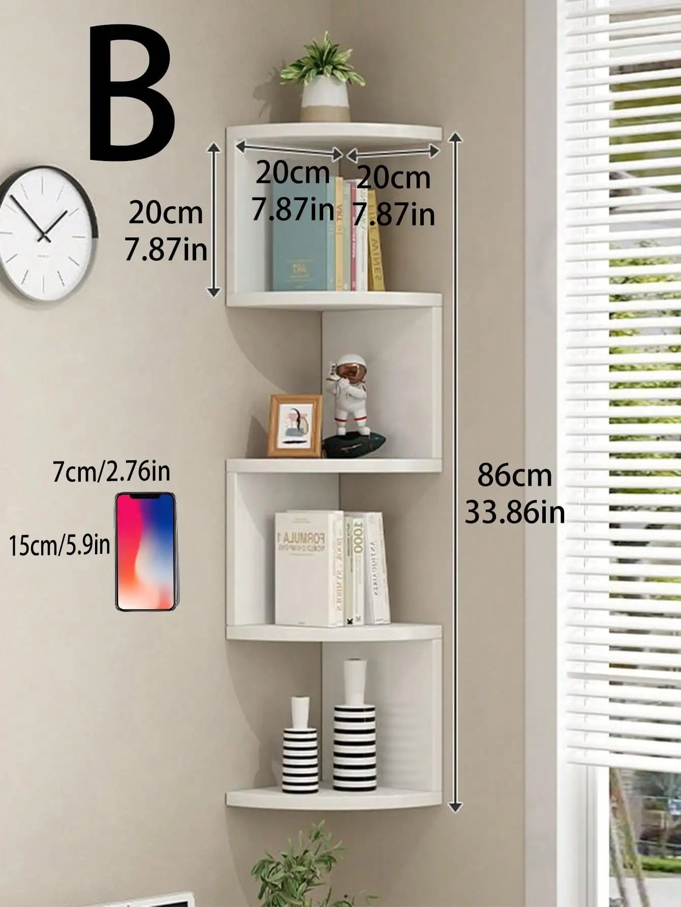 Corner Floating Wooden Shelves Wall Mounted