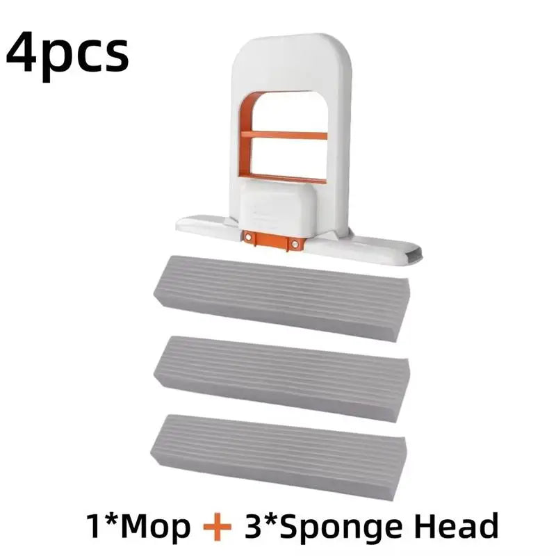 2/4pcs Self-Squeezing Sponge Mop