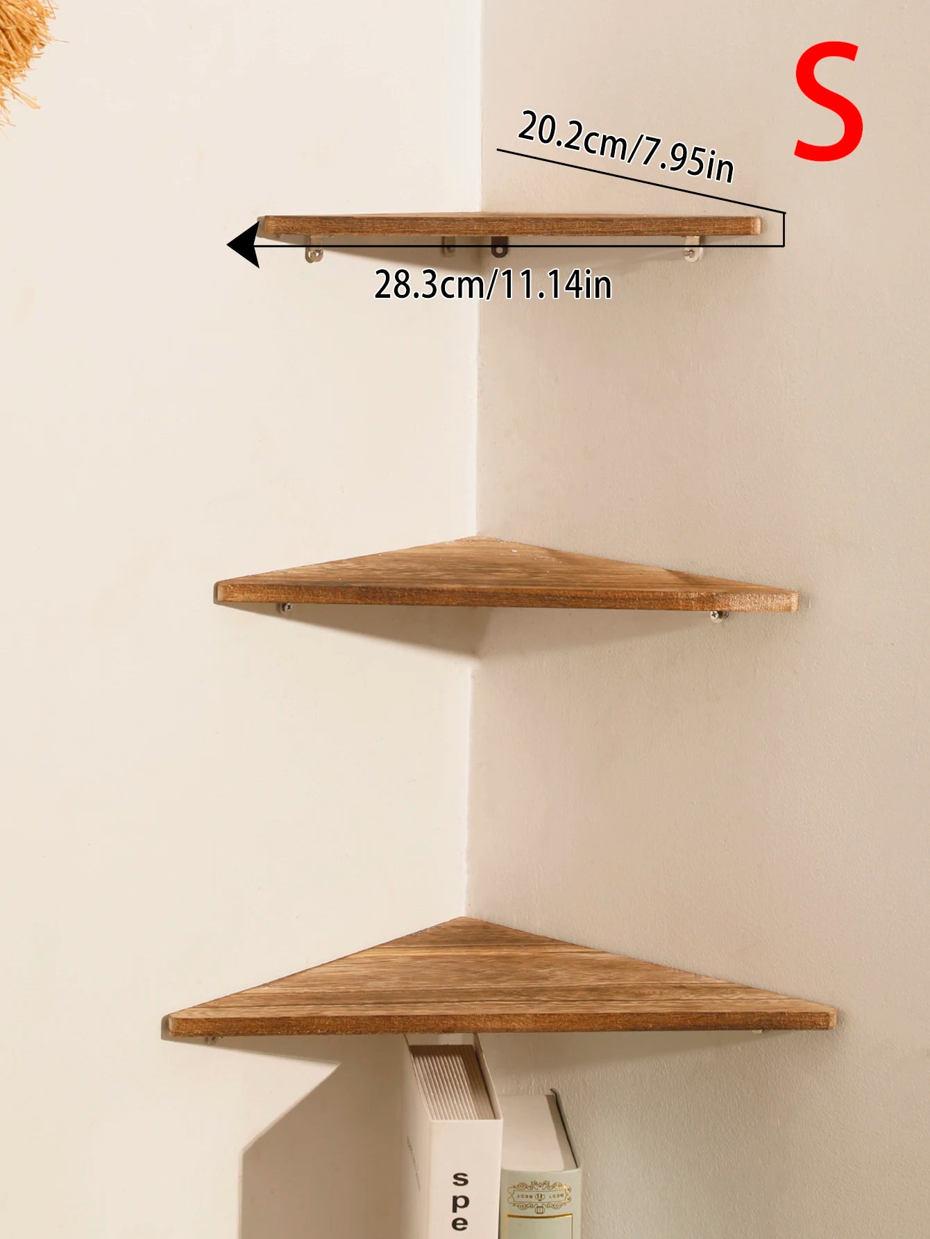 Corner Floating Wooden Shelves Wall Mounted