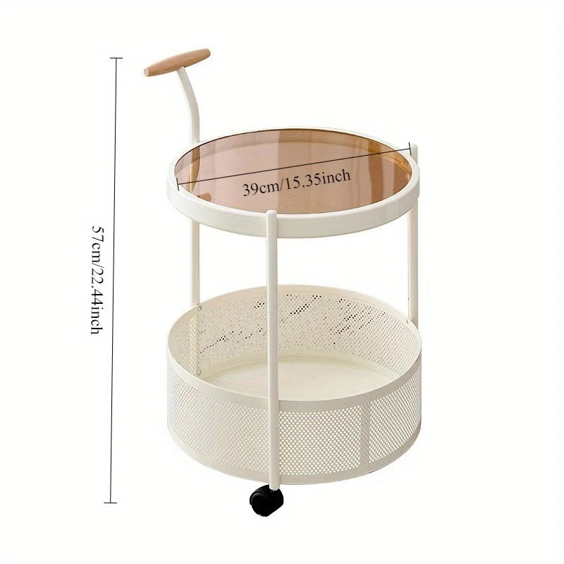 Premium snack cart removable glass cart side table living room sofa small coffee table light luxury bedroom bedside table
