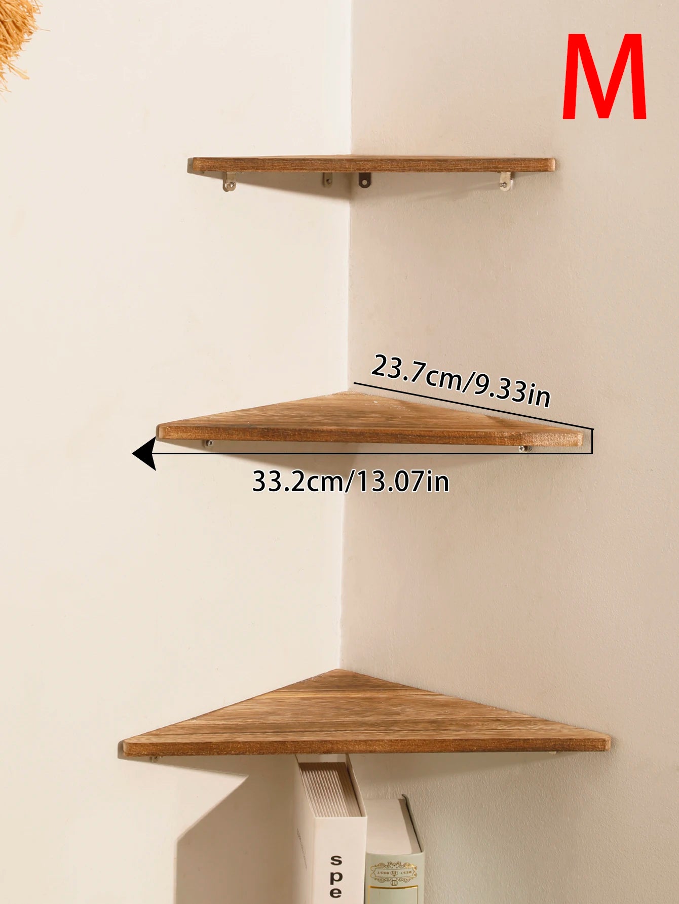 Corner Floating Wooden Shelves Wall Mounted