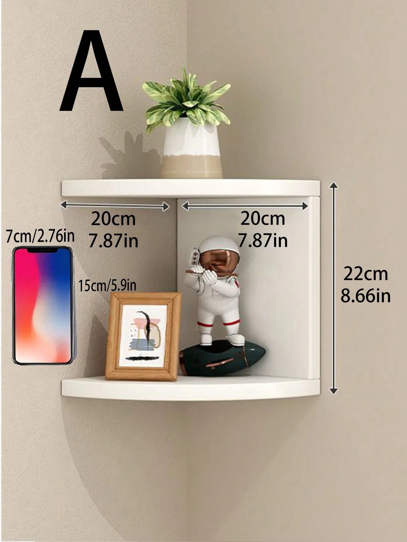 Corner Floating Wooden Shelves Wall Mounted