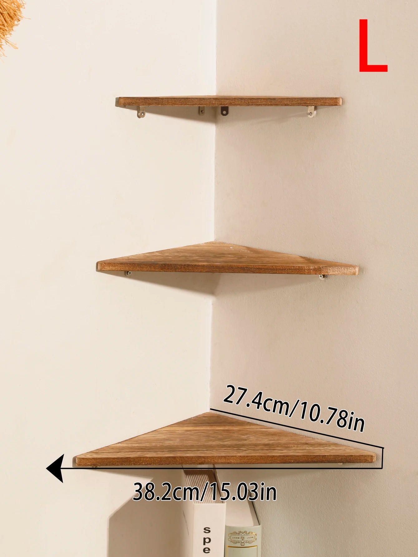 Corner Floating Wooden Shelves Wall Mounted