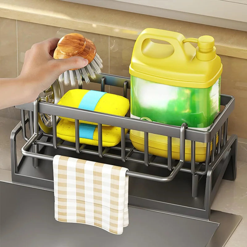 Rust-Resistant Metal kitchen Storage Rack with Drain Tray