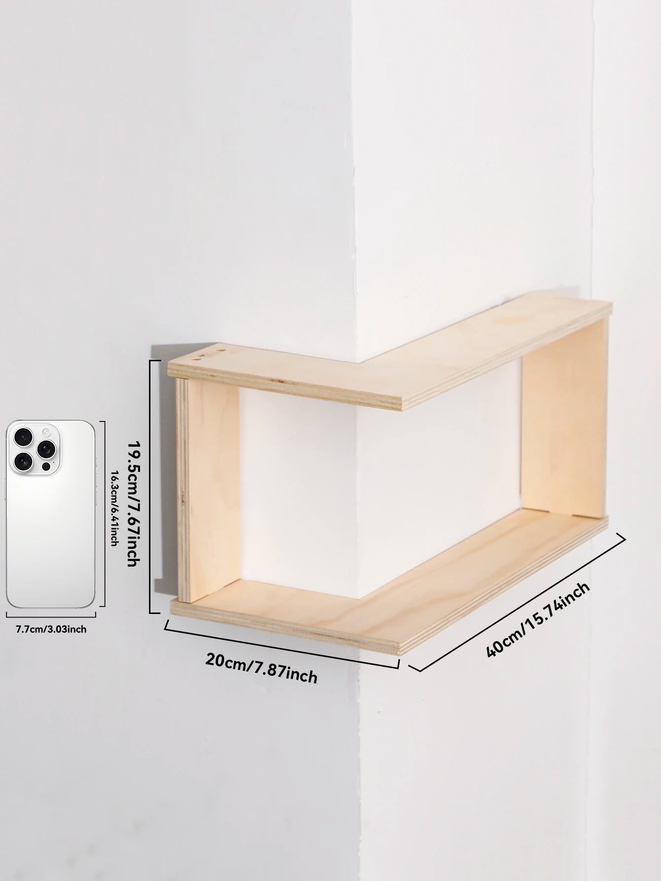Corner Floating Wooden Shelves Wall Mounted