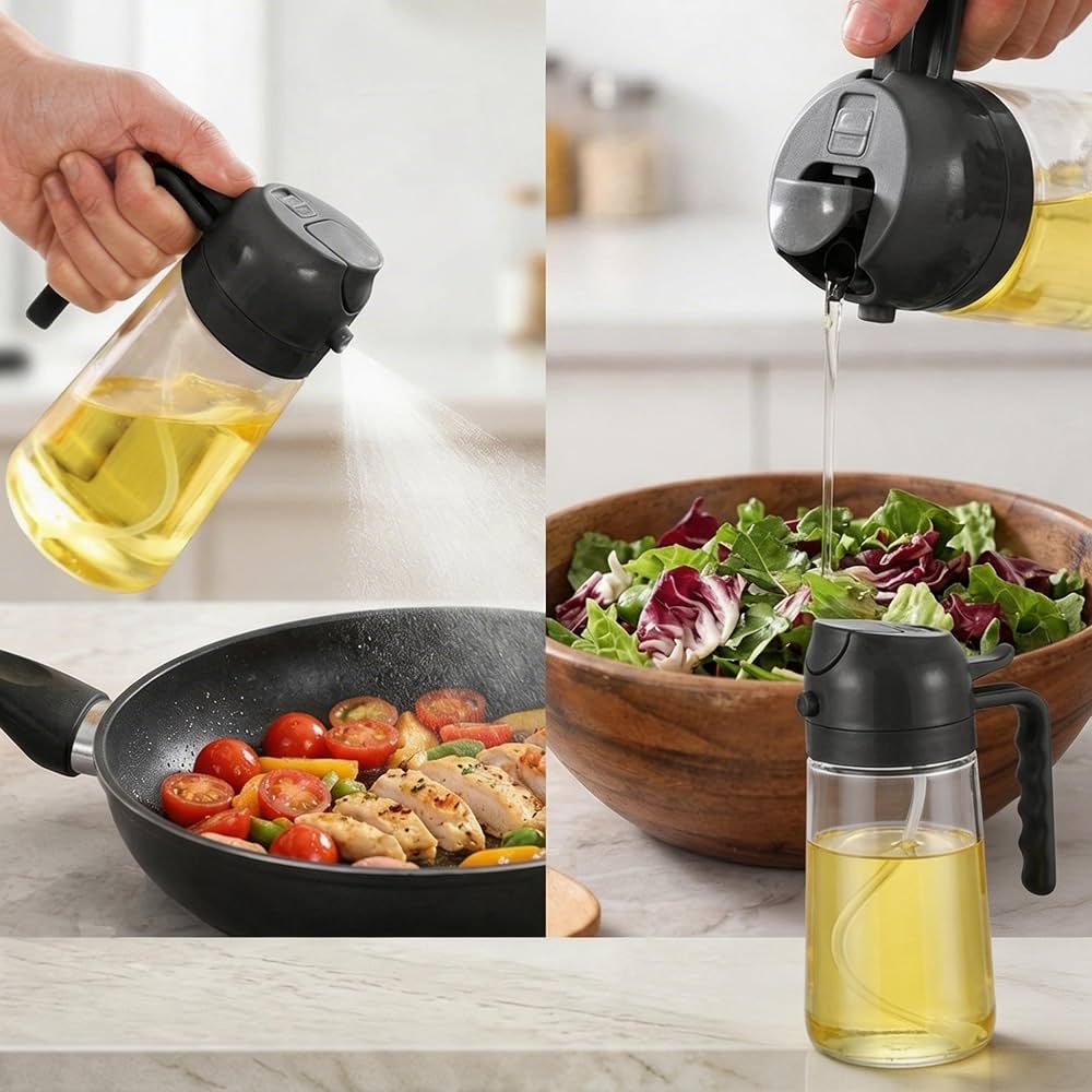 Olive Oil Dispenser,2in1 Oil Sprayer & Pourer