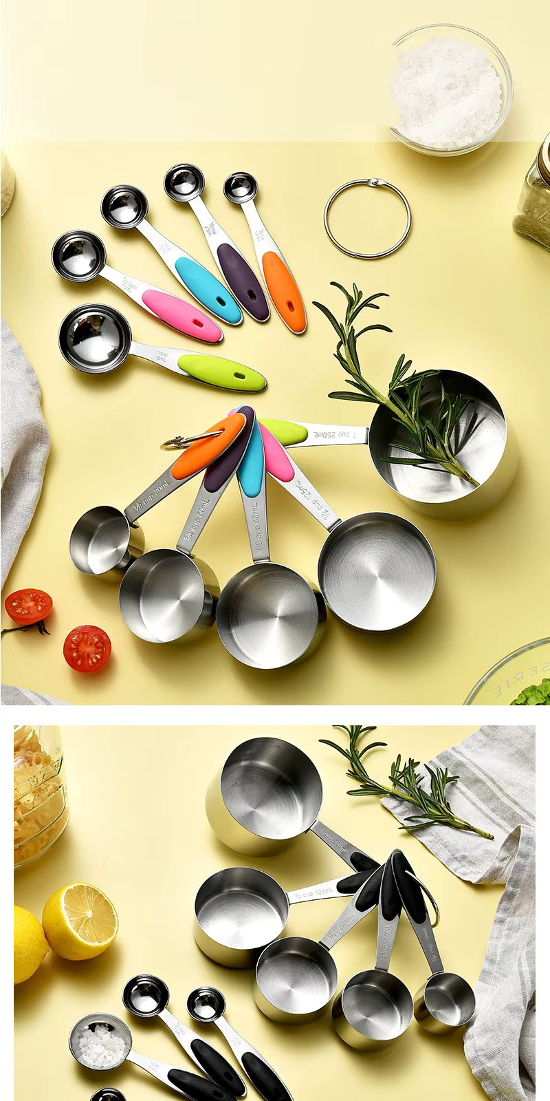5/10Pcs Stainless Steel Measuring Cups And Spoons Set
