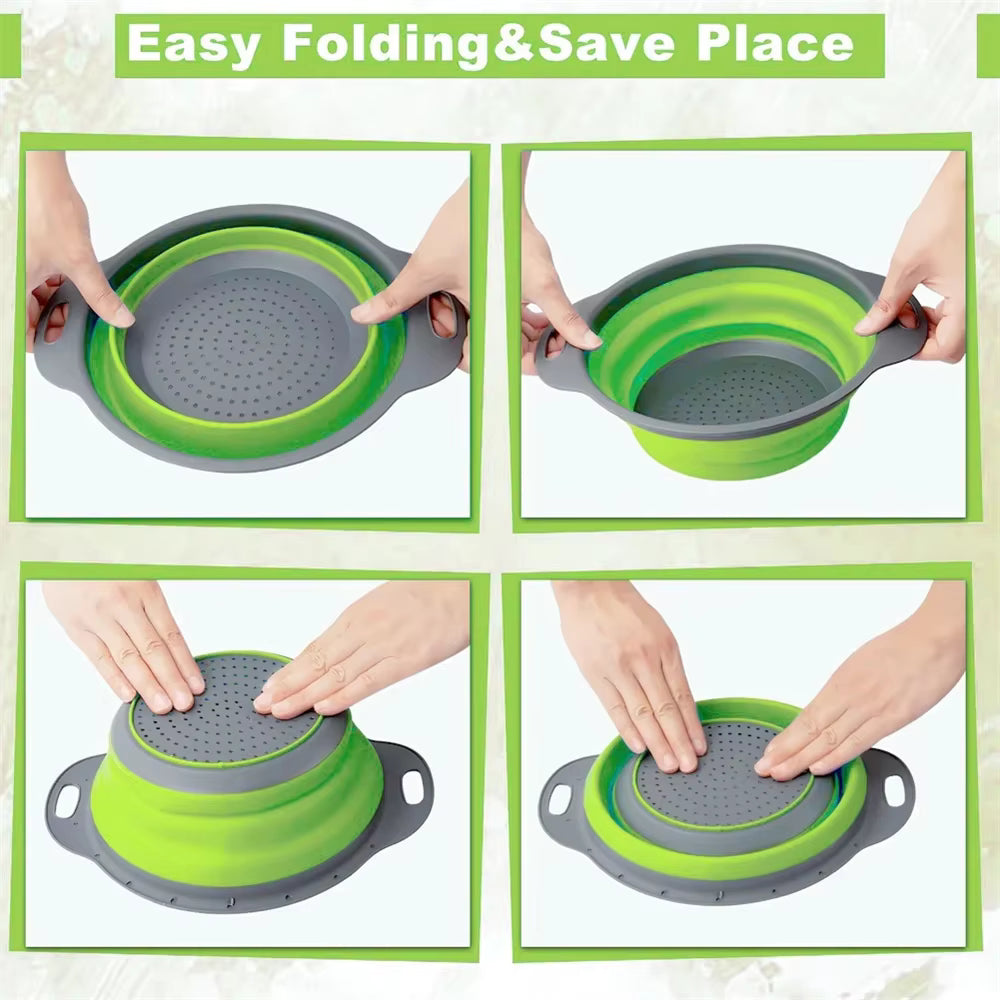 Round Collapsible Colander Silicone Strainer