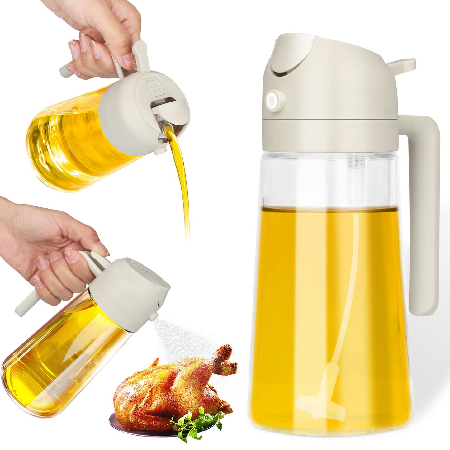 Olive Oil Dispenser,2in1 Oil Sprayer & Pourer